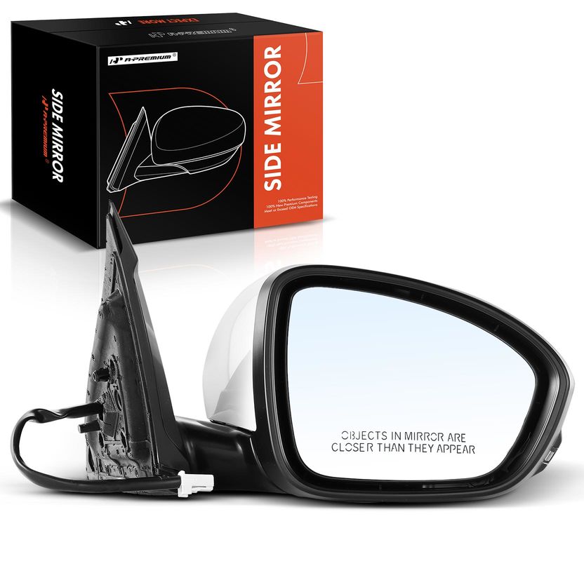 Front Right White Power Heated Mirror with TurnSignal for Nissan Altima 19-21