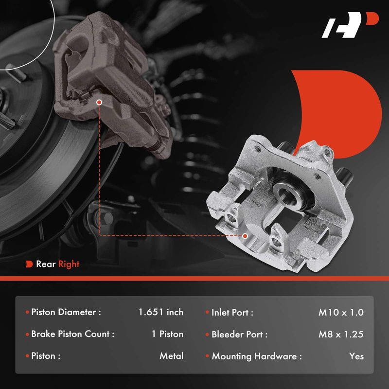 Rear Right Disc Brake Caliper with Bracket for BMW X3 04-10 330Ci 01-06 330i