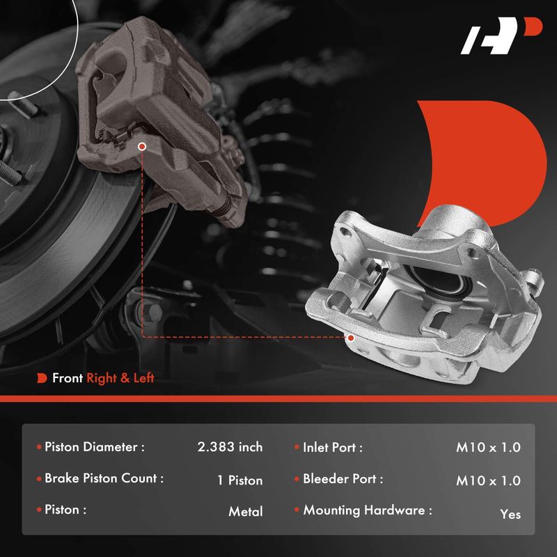 2x Front Brake Caliper with Bracket for Kia Optima 16-20 Hyundai Sonata 14-19
