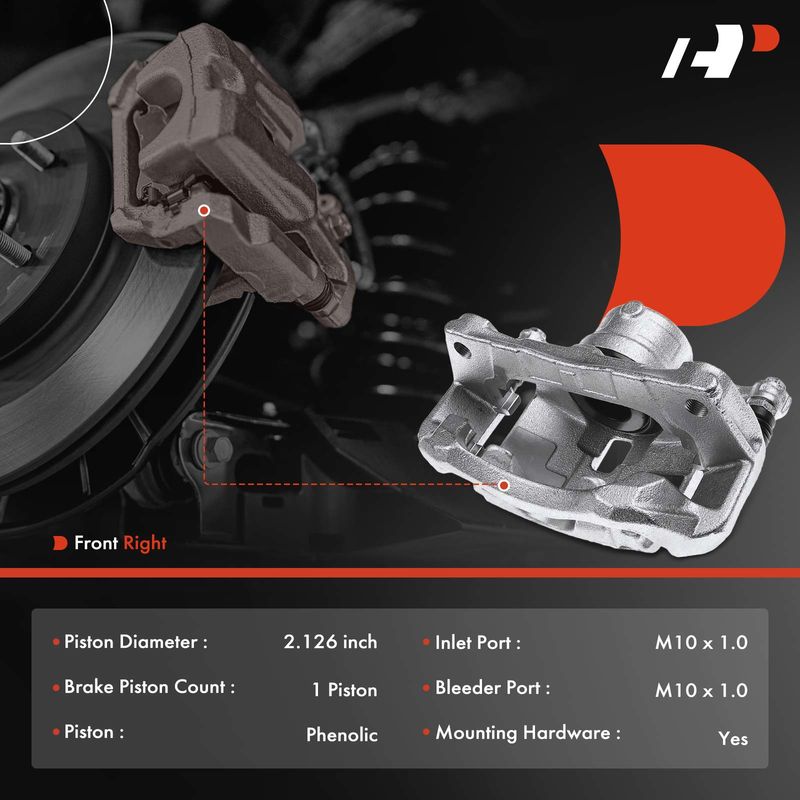 Front Passenger Brake Caliper w/ Bracket for Mazda 3 3 Sport 2014-2016 CX-3 FWD