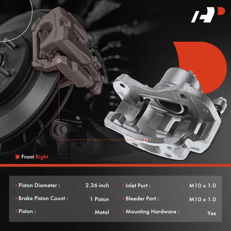 Front Passenger Brake Caliper with Bracket for Kia Sportage 2011-2016 Tucson