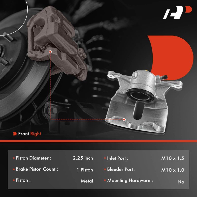 Front Passenger Brake Caliper for Audi A3 Quattro RS3 TT Quattro Volkswagen GTI