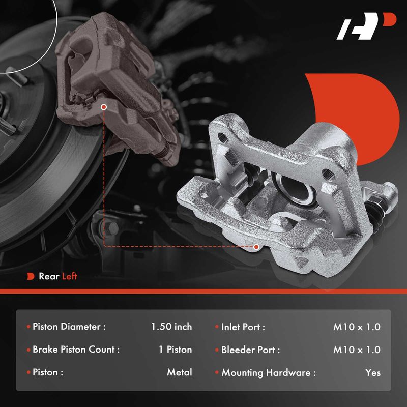 Rear Driver Brake Caliper with Bracket for Hyundai Tucson 16-21 Kia Sportage