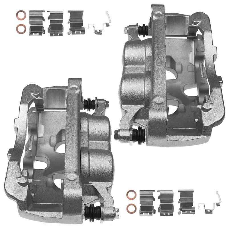 2x Front Brake Caliper with Bracket for Ford F-250 350 450 Super Duty 2013-2015