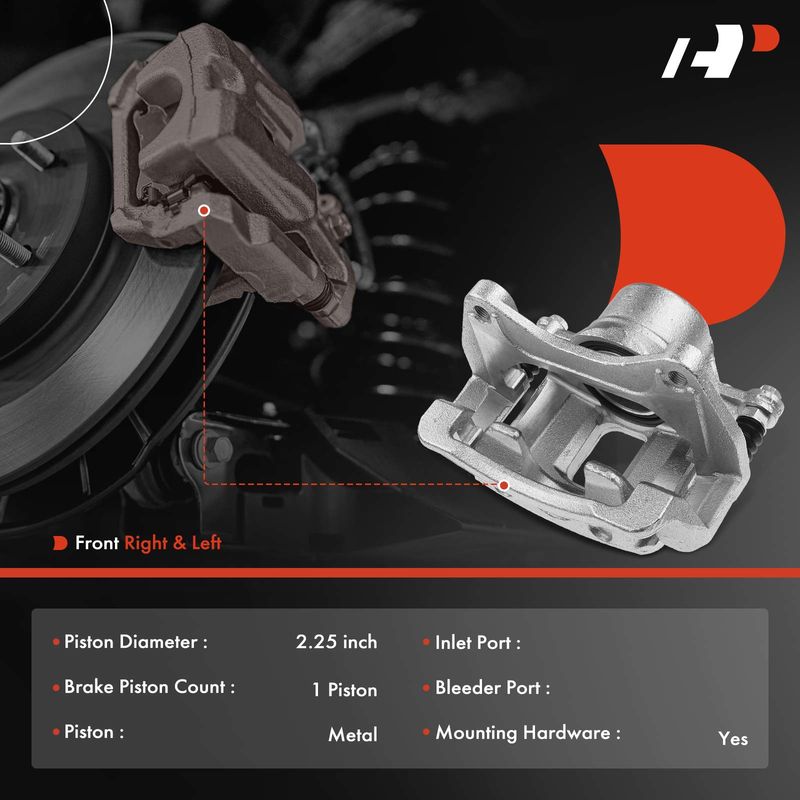 2x Front Brake Caliper with Bracket for Kia Soul 2014-2018 1.6L 2.0L
