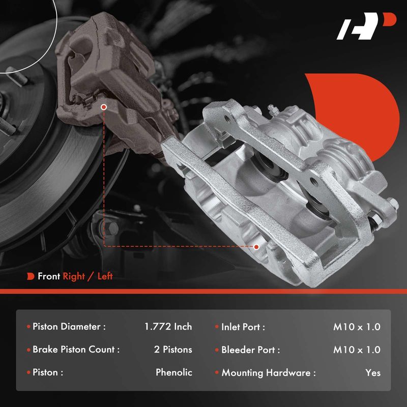 Front Driver/Passenger Brake Caliper with Bracket for Cadillac CTS STS 2005-2008