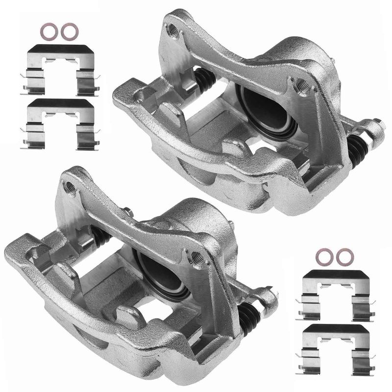 2x Front Brake Caliper with Bracket for Hyundai Accent 18-21 Kia Rio 12-20