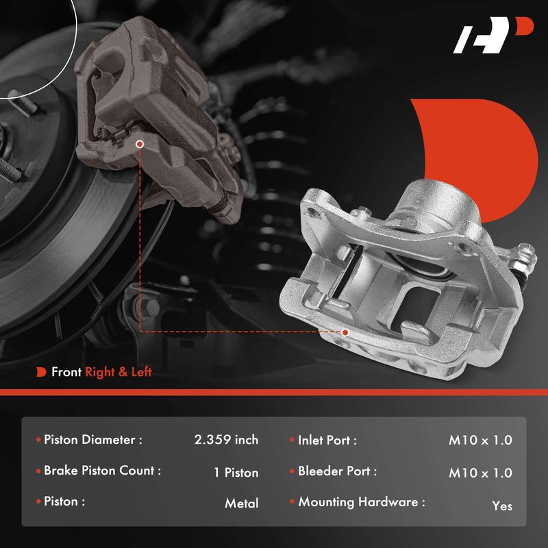 2x Front Brake Caliper with Bracket for Hyundai Azera 2012-2017 V6 3.3L