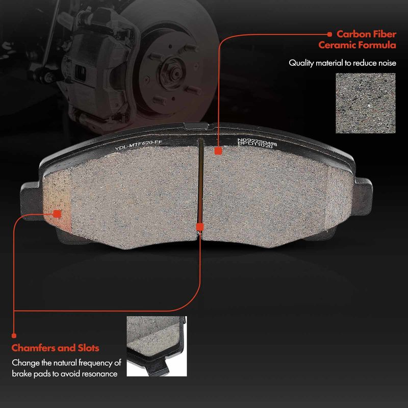 Front Ceramic Brake Pads for Acura TL 2009-2014 Honda Ridgeline 2006-2011 V6 3.5L