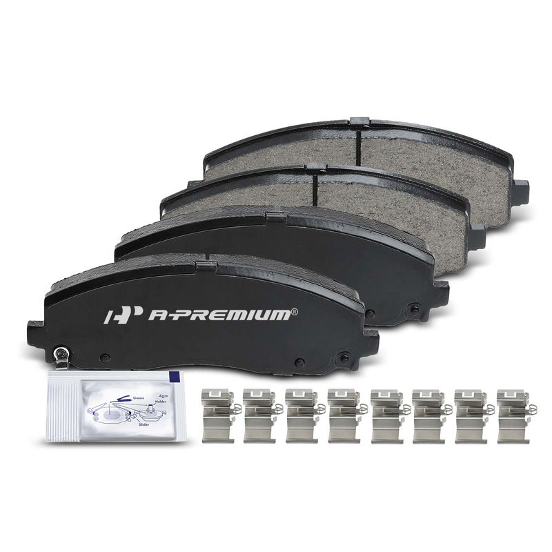 4pcs Front Driver & Passenger Ceramic Brake Pads with Sensor for Chrysler Town & Country Dodge Journey Jeep Wrangler