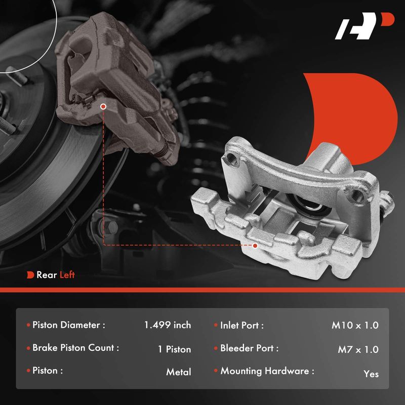 Rear Driver Brake Caliper with Bracket for Infiniti G35 07-08 G37 08-13