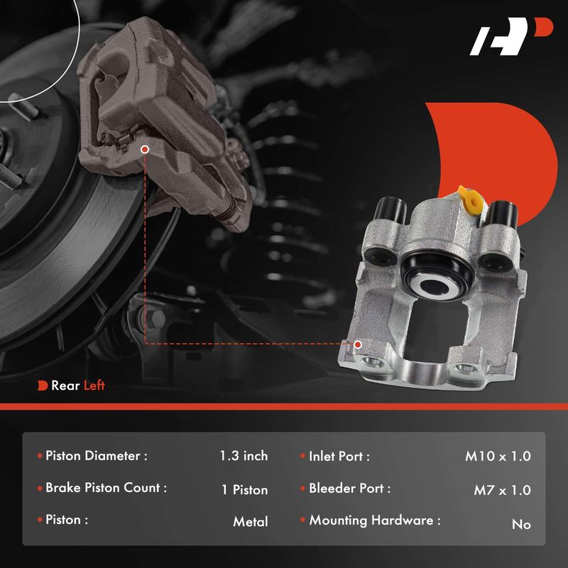 Rear Driver Brake Caliper for BMW E30 318i 325i E28 533i E24 E23
