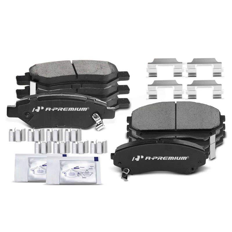 8pcs Front & Rear Ceramic Brake Pads with Sensor for Cadillac CTS 2008-2014