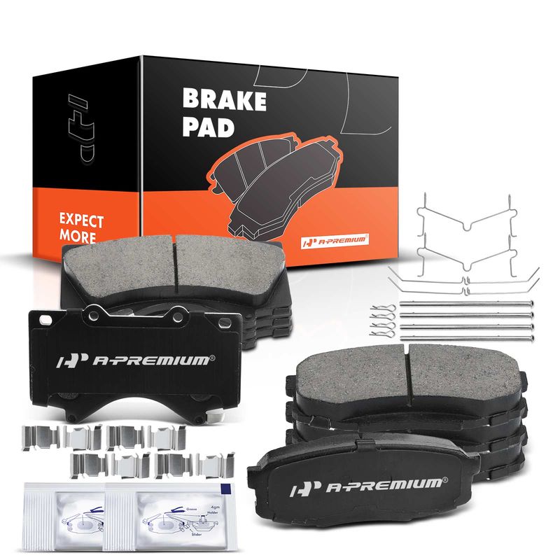 8pcs Front & Rear Ceramic Brake Pads  for Lexus LX570 Toyota Land Cruiser Sequoia