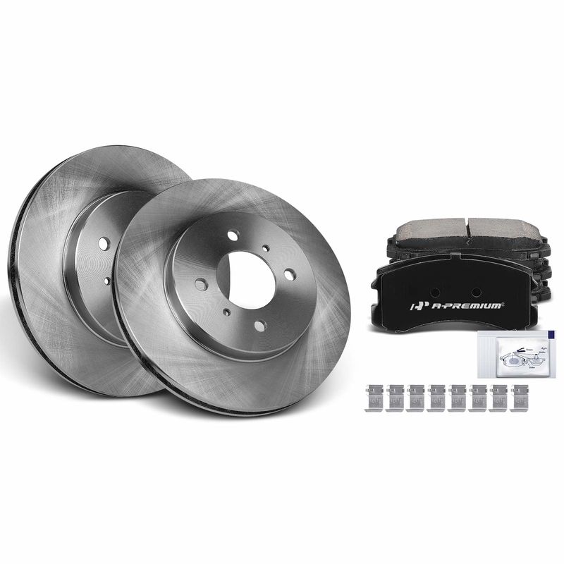 Front Disc Brake Rotors & Ceramic Brake Pads for Mitsubishi Lancer 02-07 2.0L