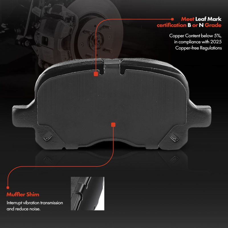 Front Ceramic Brake Pads for Toyota Corolla Chevrolet Prizm 1998-2002