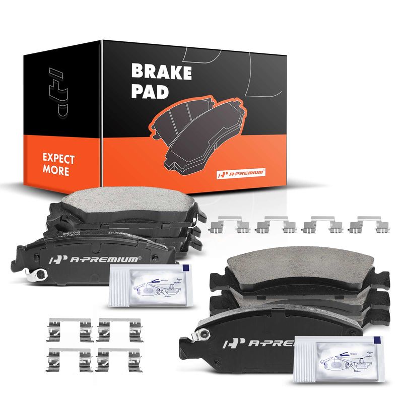 8pcs Front & Rear Ceramic Brake Pads with Sensor for Chevrolet Silverado 1500 GMC Sierra Yukon