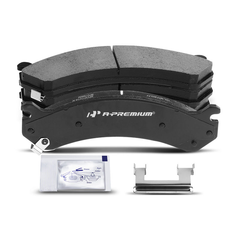4pcs Front Driver & Passenger Ceramic Brake Pads with Sensor for Chevrolet Silverado 1500 HD GMC Hummer Cadillac