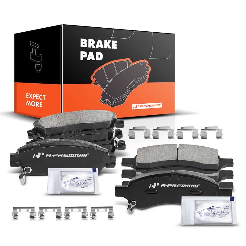 8pcs Front & Rear Ceramic Brake Pads with Sensor for Chevrolet Trailblazer GMC Acadia Envoy Buick