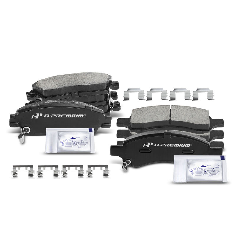 8pcs Front & Rear Ceramic Brake Pads with Sensor for Chevrolet Trailblazer GMC Acadia Envoy Buick