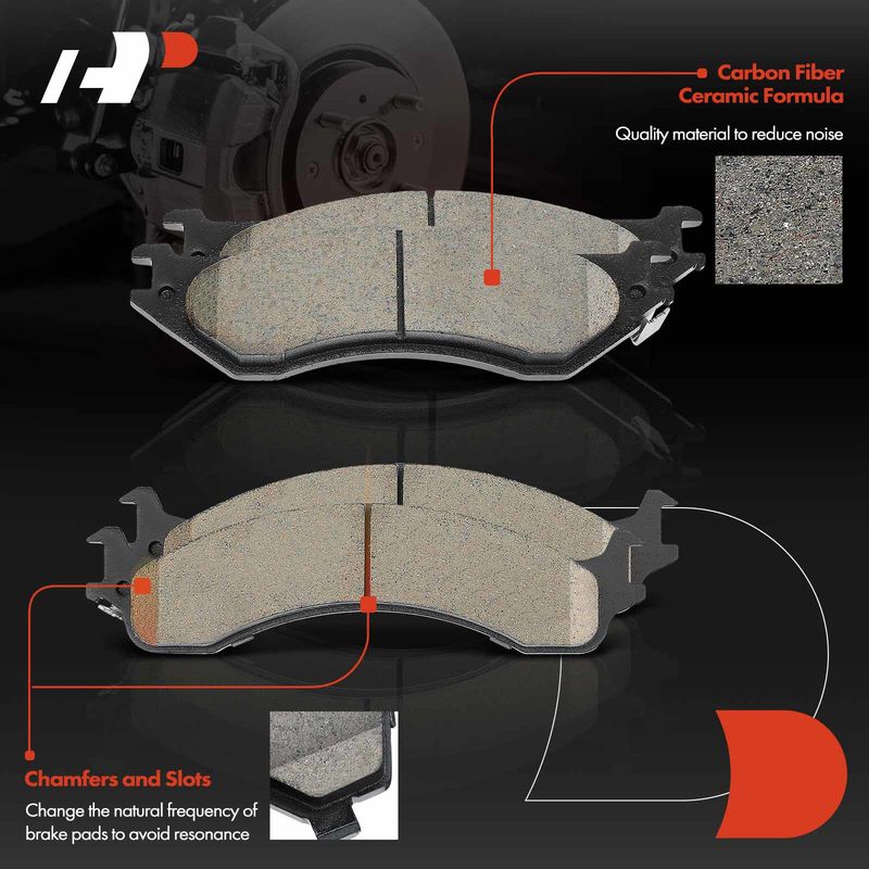 8pcs Front & Rear Ceramic Brake Pads with Sensor for Dodge Ram 2500 Ram 3500 2001 2002