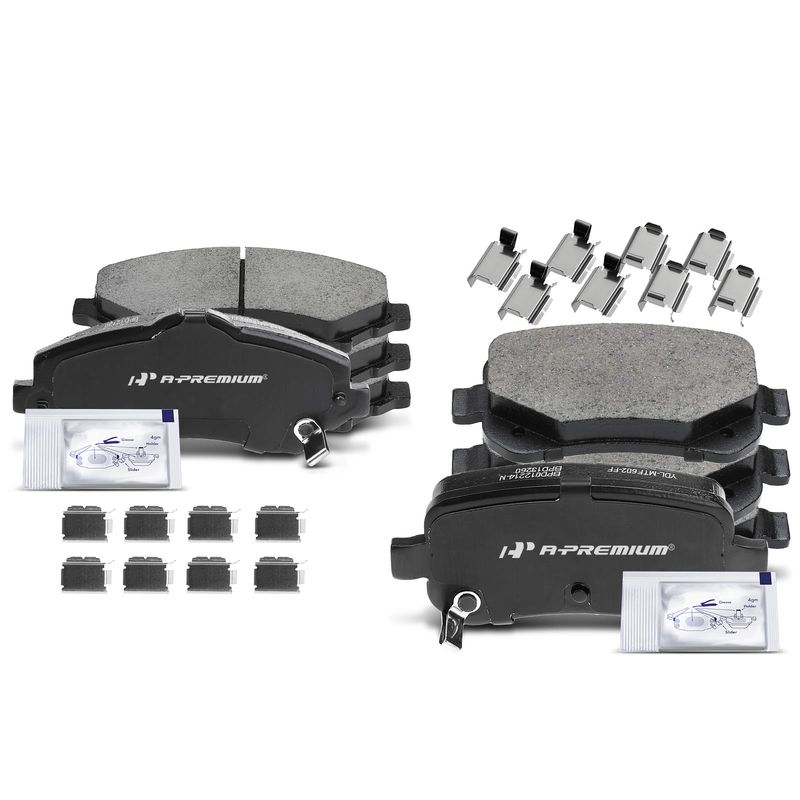 8pcs Front & Rear Ceramic Brake Pads with Sensor for Chrysler Town & Country Dodge Grand Caravan