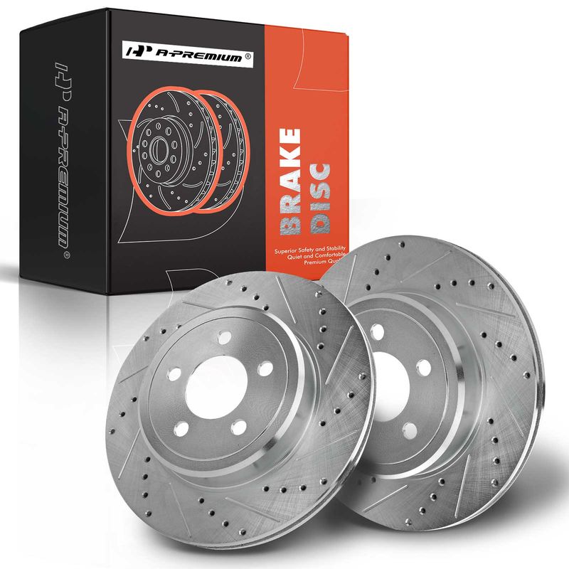 Rear Drilled Disc Brake Rotors for Chrysler 300 Dodge Challenger Charger Magnum