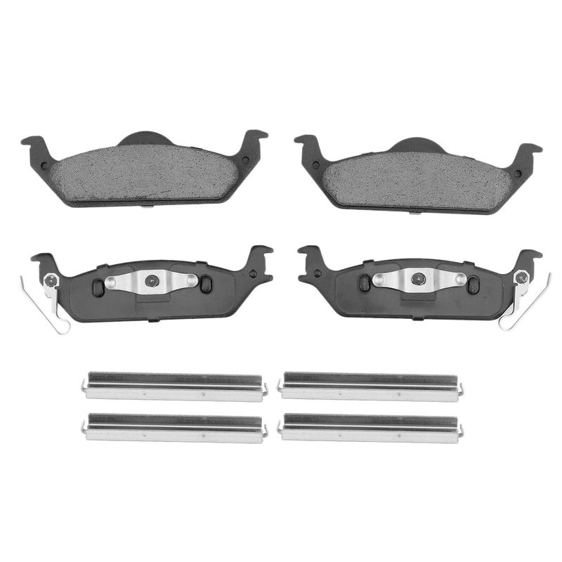 4pcs Rear Driver & Passenger Ceramic Brake Pads with Sensor for Dodge Dakota 2003-2004 3.7L 4.7L 3.9L 5.9L