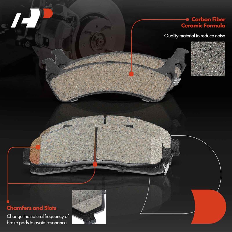 8pcs Front & Rear Ceramic Brake Pads with Sensor for Ford Explorer 1995-2001 Ranger 98-02 Mercury