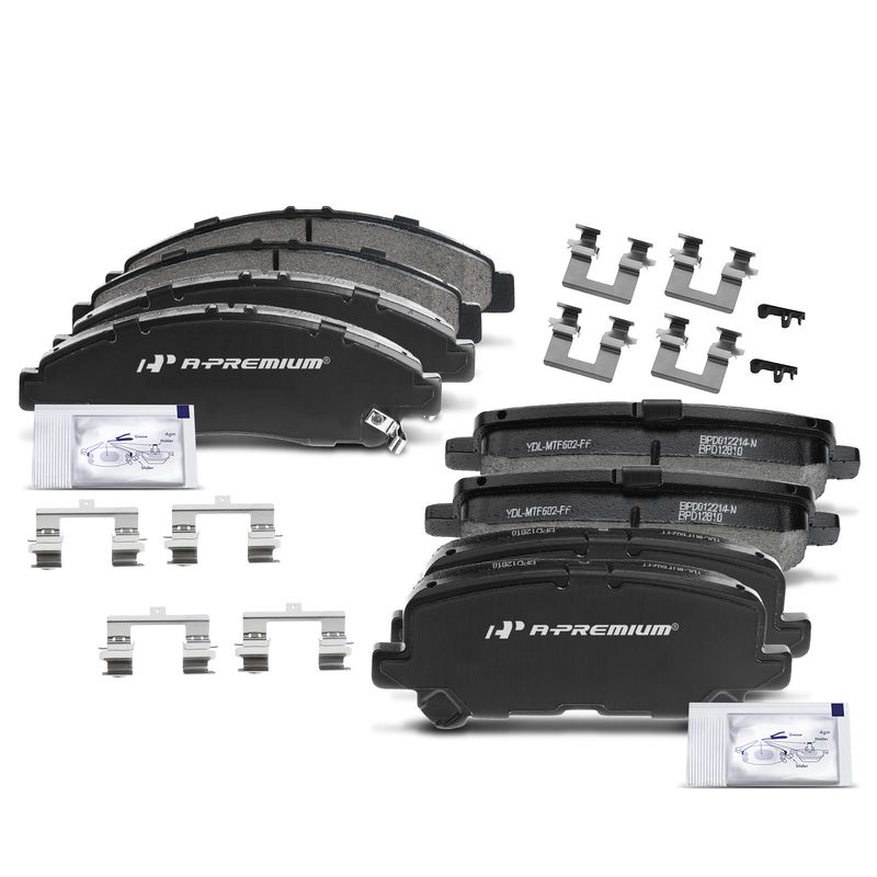 8pcs Front & Rear Ceramic Brake Pads  for Honda Pilot 2009-2015 Acura MDX 2007-2013