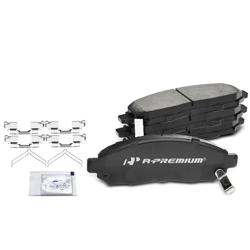 4pcs Front Driver & Passenger Ceramic Brake Pads with Sensor for Nissan Frontier 2005-2019 Pathfinder Suzuki Equator