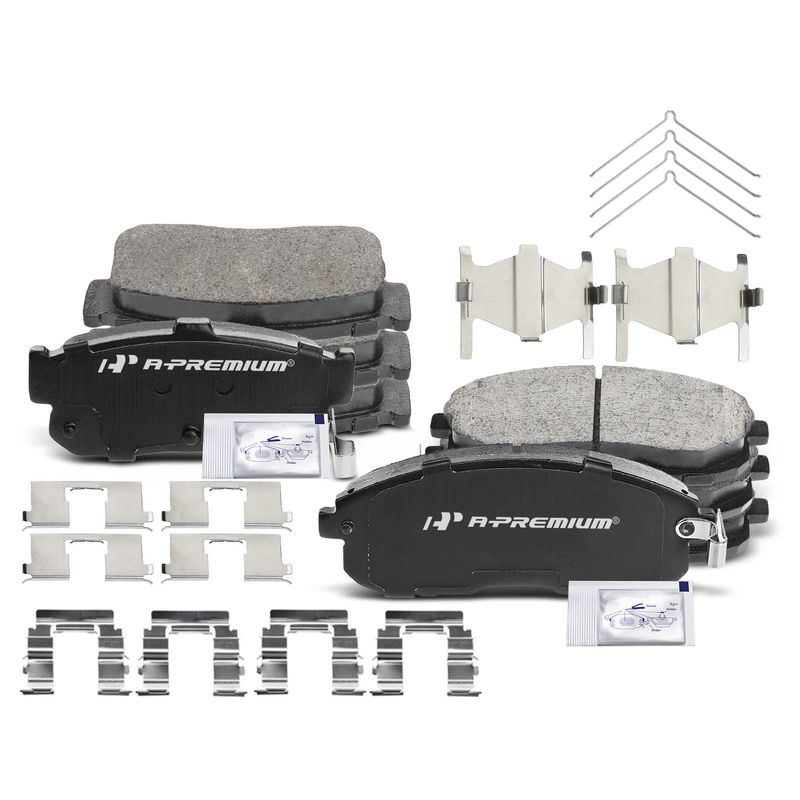 8pcs Front & Rear Ceramic Brake Pads with Sensor for Nissan Altima 1993-2001 INFINITI I30 96-99