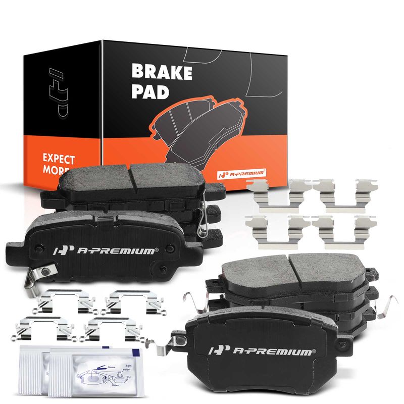 8pcs Front & Rear Ceramic Brake Pads with Sensor for Nissan Maxima 04-08 Altima Murano Infiniti