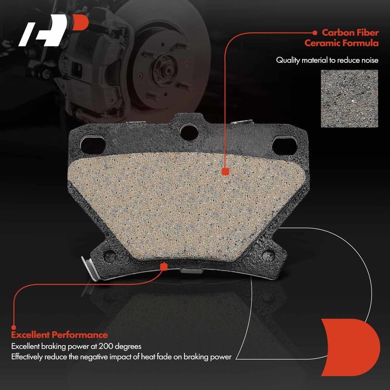 4pcs Rear Driver & Passenger Ceramic Brake Pads with Sensor for Toyota Corolla 05-06 Matrix 03-07 Pontiac Vibe 03-06