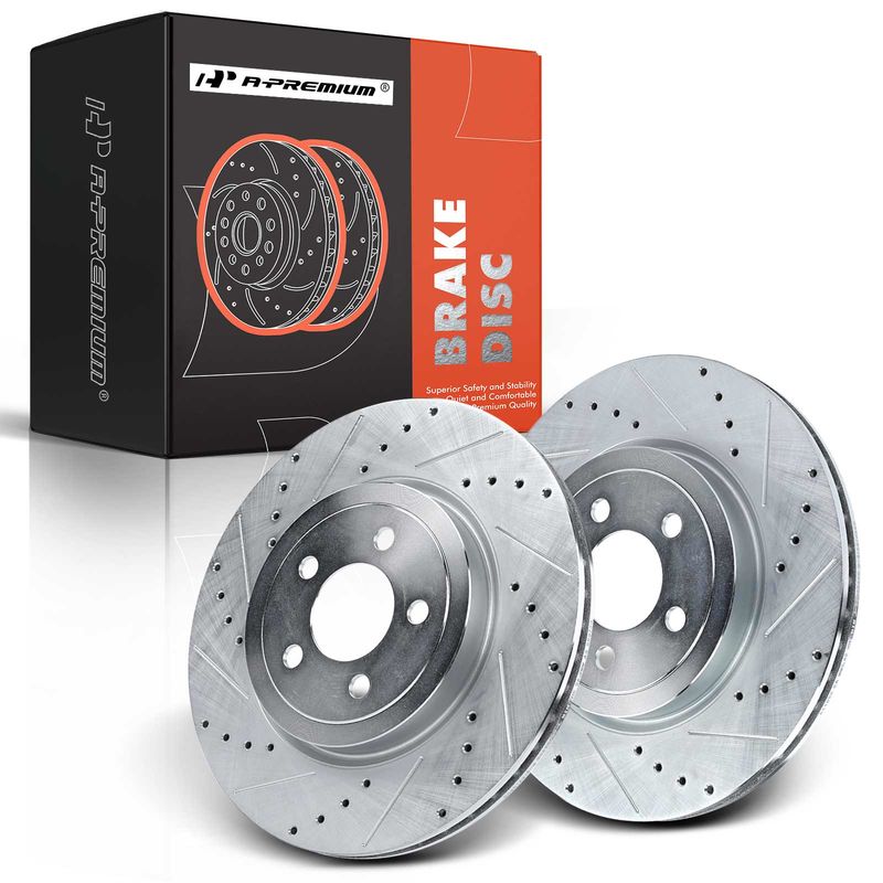 Front Drilled Brake Rotors for Dodge Challenger 09-22 Charger Magnum Chrysler 300