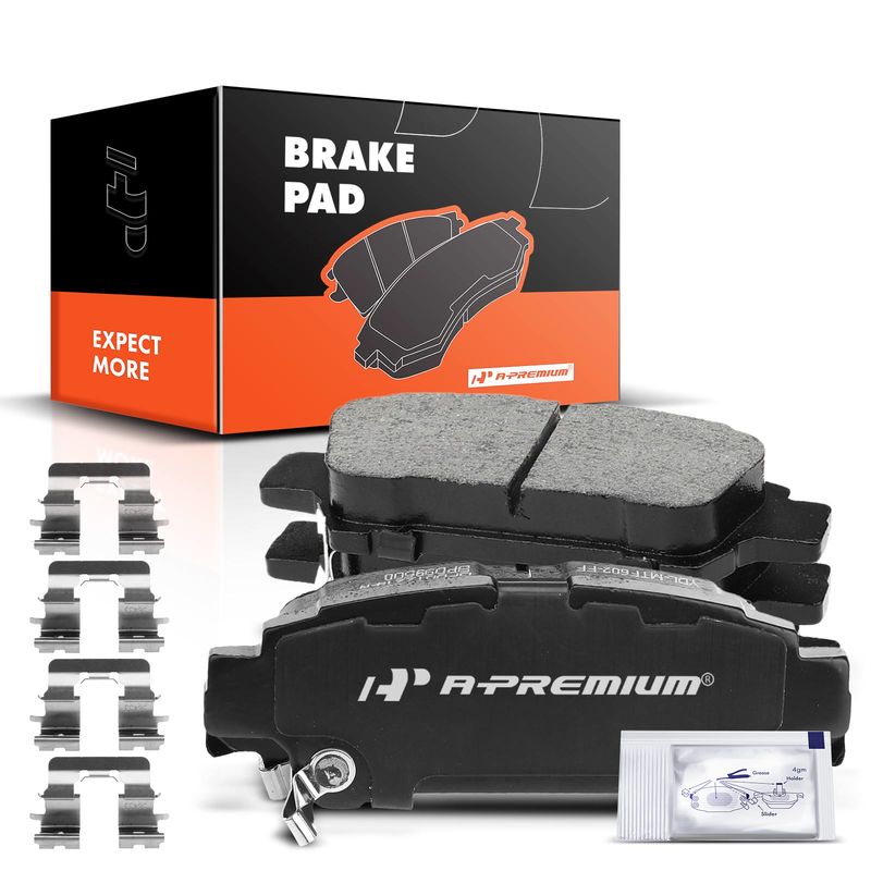 4pcs Rear Driver & Passenger Ceramic Brake Pads with Sensor for Toyota Sienna 04-10 V6 3.3L 3.5L 4-Wheel Disc Brakes