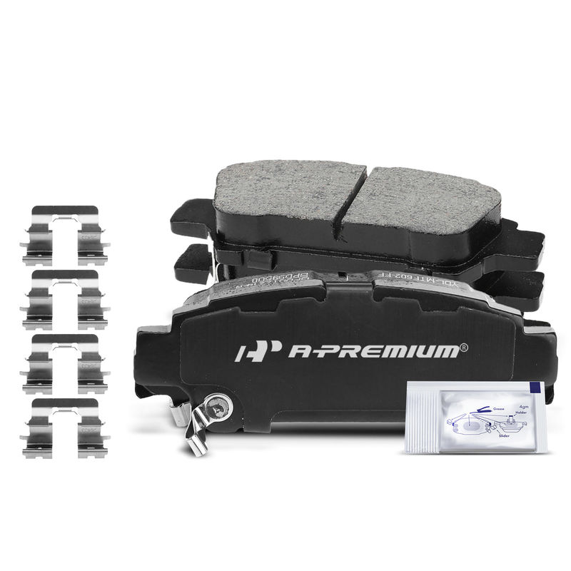 4pcs Rear Driver & Passenger Ceramic Brake Pads with Sensor for Toyota Sienna 04-10 V6 3.3L 3.5L 4-Wheel Disc Brakes