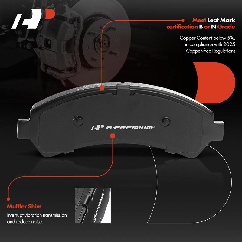 4pcs Front Driver & Passenger Ceramic Brake Pads  for Chevrolet Blazer S10 Pickup GMC Sonoma Isuzu Hombre