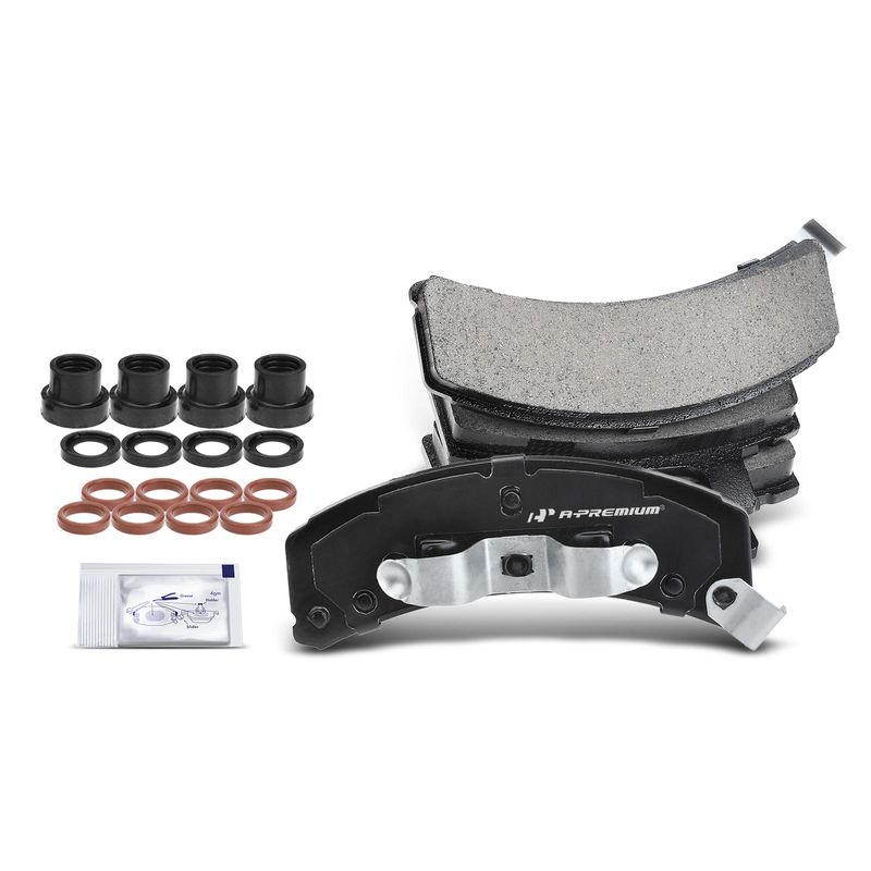 4pcs Front Driver & Passenger Ceramic Brake Pads with Sensor for GMC Yukon 1992-2000 C1500 2500 Savana Suburban