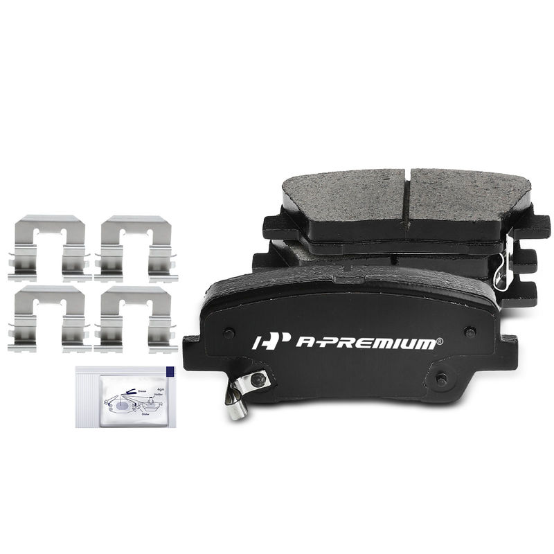 4pcs Rear Driver & Passenger Ceramic Brake Pads with Sensor for Kia K900 Borrego Hyundai Genesis Santa Fe XL