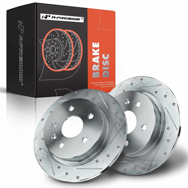 Rear Drilled Brake Rotors for Chevrolet Malibu 13-15 Buick Regal 11-17 LaCrosse