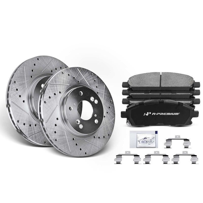Front Drilled Rotors & Ceramic Brake Pads for Acura MDX 2003-2006 V6 3.5L