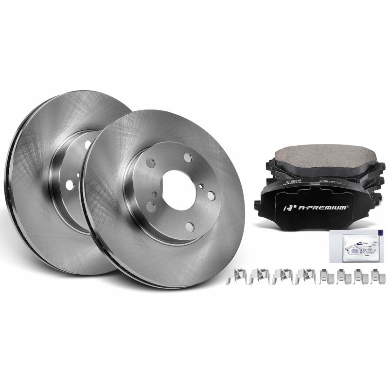 Front Disc Brake Rotors & Ceramic Brake Pads for Toyota RAV4 2001-2005 NOT EV