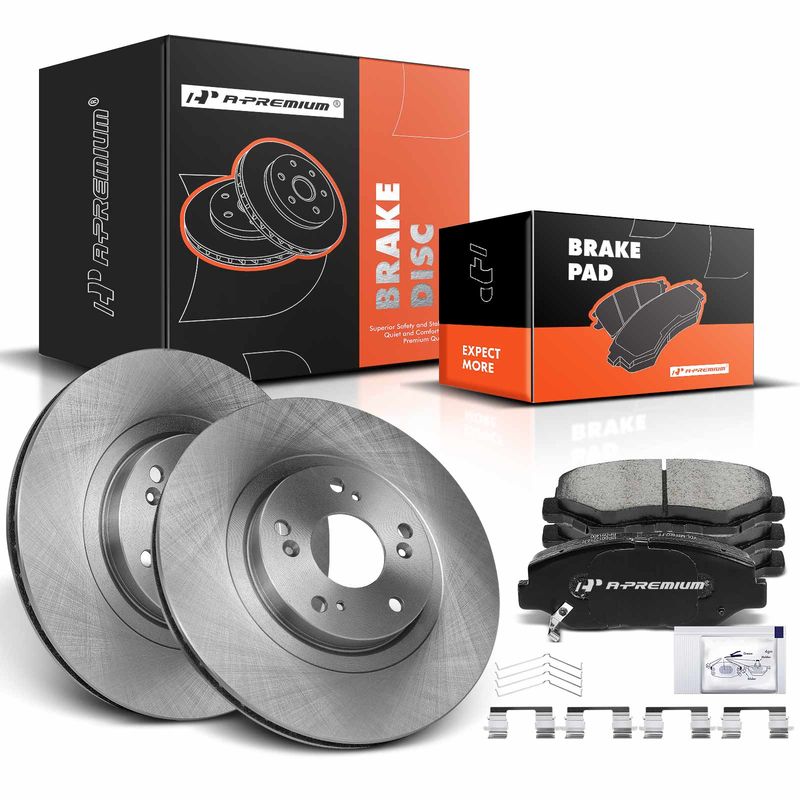Front Disc Brake Rotors & Ceramic Brake Pads for Acura ILX 2013-2015 Honda 2.4L