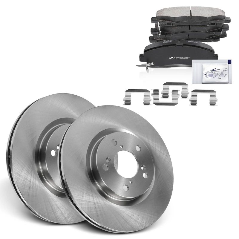Front Disc Brake Rotors & Ceramic Brake Pads for Acura TL 2009-2014 V6 3.5L 3.7L