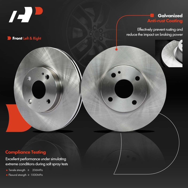 Front Disc Brake Rotors for Ford Escort 91-03 Mazda MX-3 92-96 Mercury Tracer