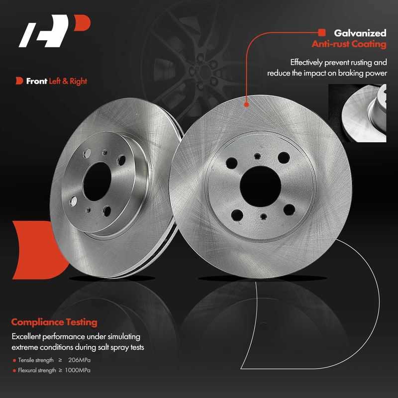 Front Disc Brake Rotors for Toyota Corolla 1993-2002 Chevrolet Geo Prizm