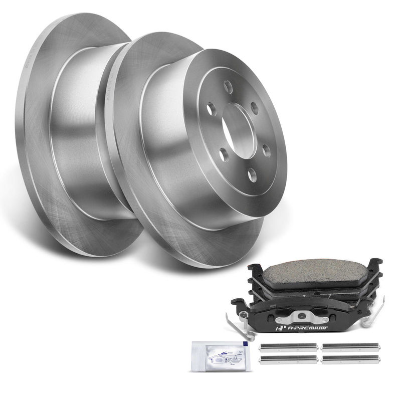 Rear Disc Brake Rotors & Ceramic Brake Pads for Dodge Dakota 2003-2004 2WD 4WD
