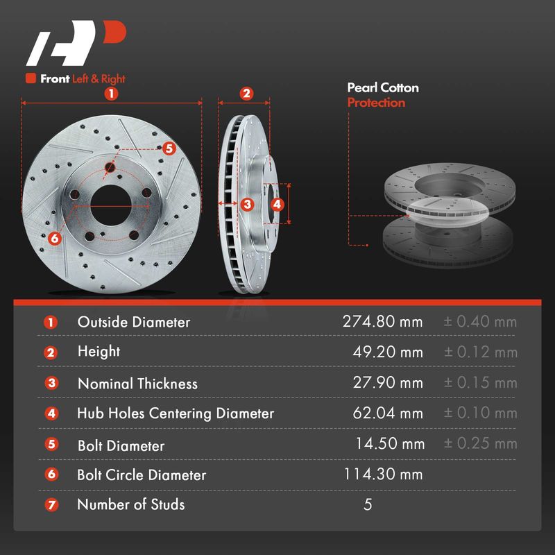 Front & Rear Drilled Rotors & Ceramic Brake Pads for Lexus ES300 Toyota Camry