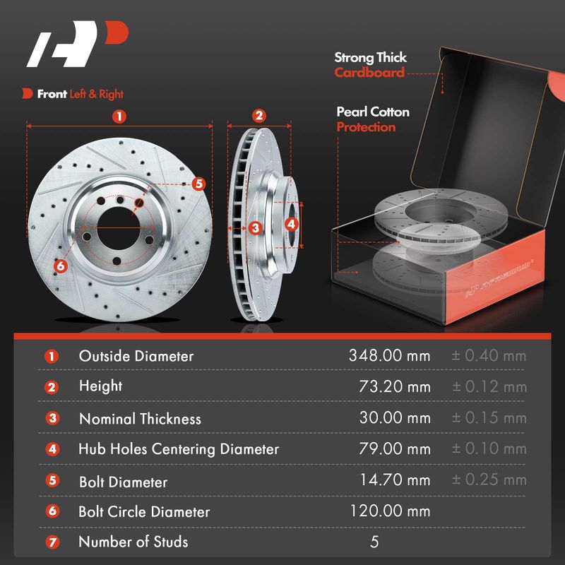 Front & Rear Drilled Rotors & Ceramic Brake Pads for BMW 335i 07-13 335d 335is